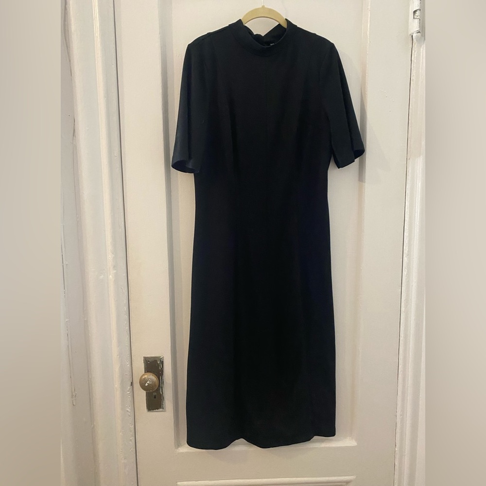 Who What Wear black mock turtleneck dress.